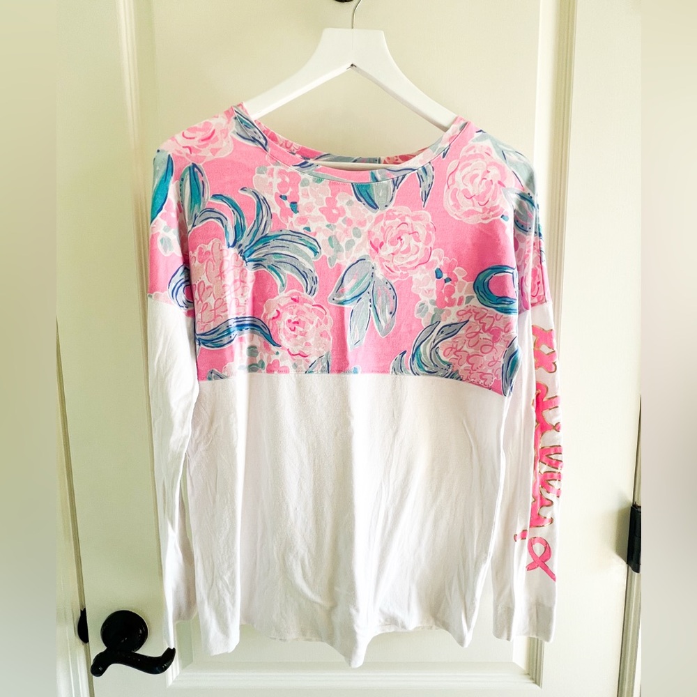 Lilly Pulitzer Finn Top - Breast Cancer Awareness tee